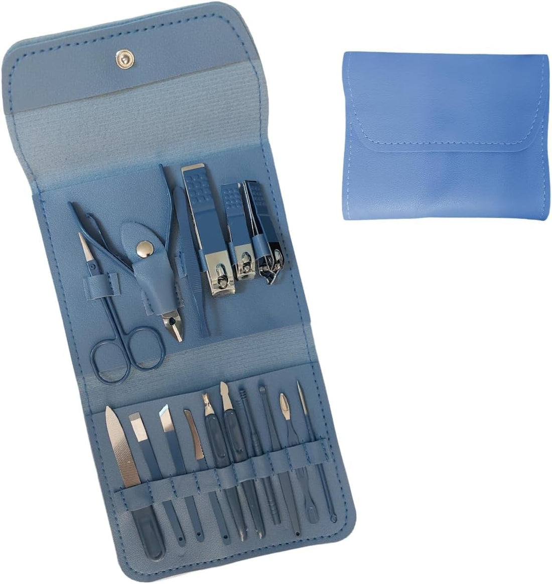 Nail Clippers and Pedicure Set, Personal Care Set Personal Care Kit, Professional Nail Care Grooming Kit, Beauty Kit for Men and Women, Nail Care Set (Blue)