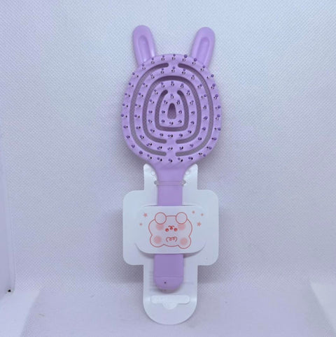 Detangling Hair Brush for Kids & Adults – No Pulling, Soft Flexible Bristles, Anti-Frizz, Easy Knot Removal, Double Ear Grip, Suitable for Curly, Wavy & Straight Hair – 4 Colors (Purple)