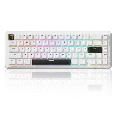 ATTACK SHARK X65 HE Magnetic Switch Rapid Trigger Keyboard, 65% Wired Gaming Keyboard with 8000 Hz Polling Rate, 0.01mm RT Accuracy Adjustable Actuation, PBT Keycaps, QMK Driver, RGB.(White)
