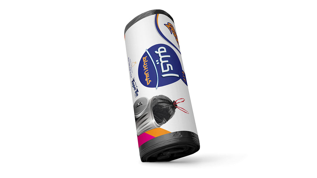 Queen plastic tape tie garbage bags roll, 90 x 70 cm - 1 kg