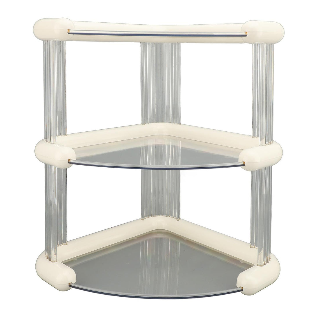Skincare Rack - Triangle 3 Tier Bathroom Countertop Organizer, Perfume Display Shelf for Vanity Corner, Makeup Storage Holder, White Home Organization for Dresser