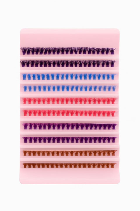 Colored Lash Extension Kit 200 PCS DIY Cluster Lashes, 10mm Individual Mixed 5 Colors False Eyelashes, Reusable Soft Fluffy Eyelash Clusters for Women and Girls, Colorful Rainbow Lash Extensions