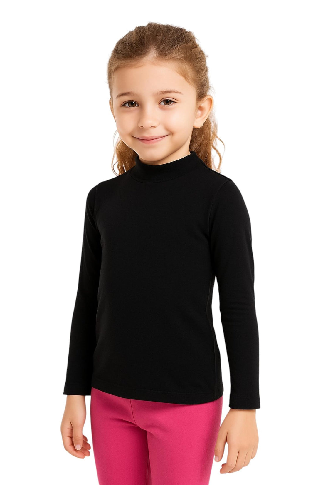 Miza Kids Girls Neck Sleeve Soft Cotton Elastic Undershirt for Cold Weather and Daily Use