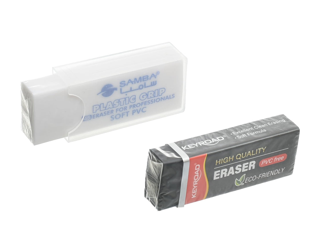 Samba Eraser Promo Pack - 2 Large White with Cases + 1 Keyroad Black for Protected Cleanup - White