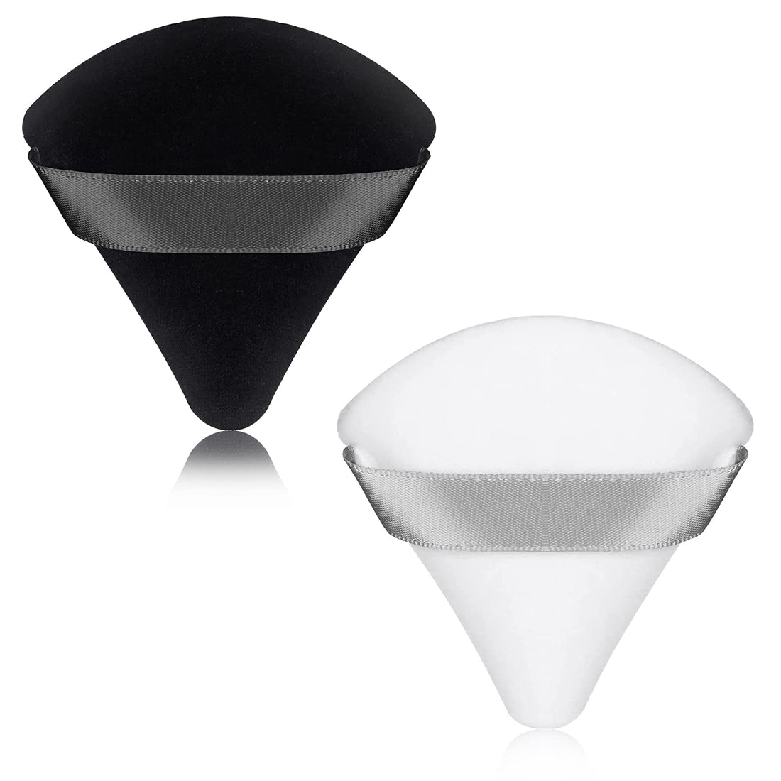 2 Pcs Powder Puff Triangle Makeup Puff Triangle Powder Puff for Loose Powder Body Cosmetic Foundation Sponge Soft Powder Sponges Wet Dry Makeup Tool,Reusable Triangle Sponges (Black and White)