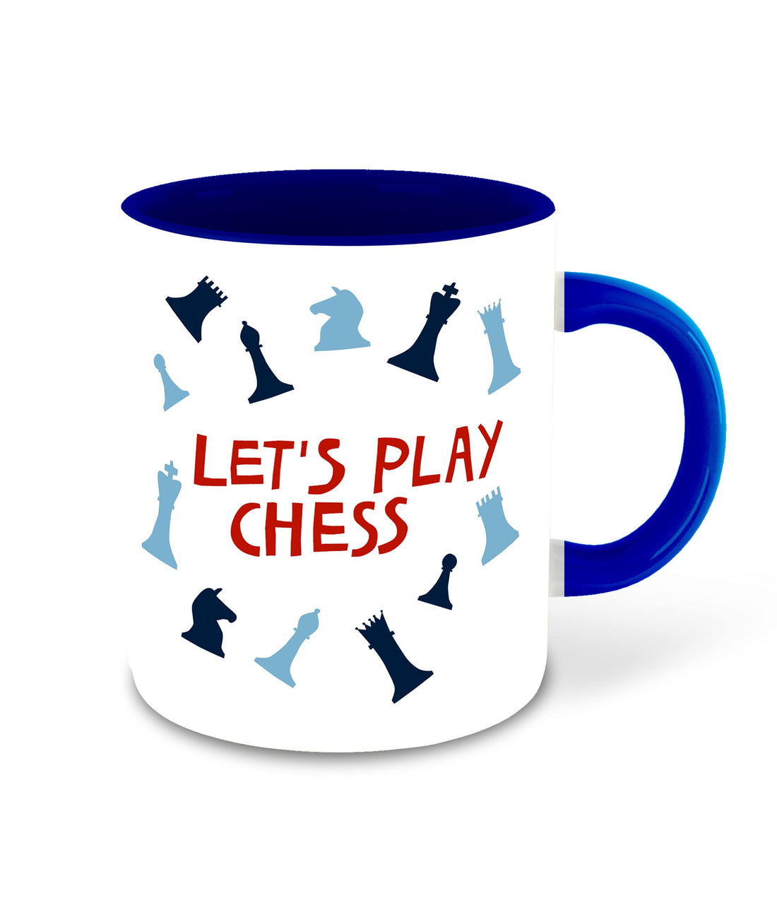 Whats Your Kick Chess Lover Inspired Printed Designer Dark Blue Inner Color Ceramic Coffee Mug and Tea Mug (Chess, Gift for Chess Lover, Game, Sports) Design- 9