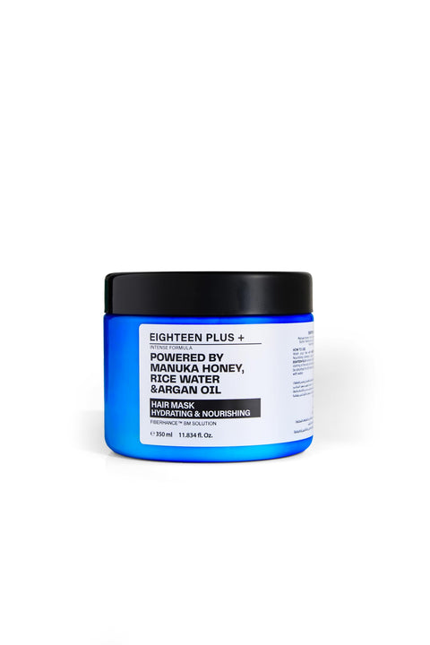 Hydrating Hair Mask with Manuka Honey, Rice Water and Argan Oil, Deep Moisturizing and Nourishing, 350ml