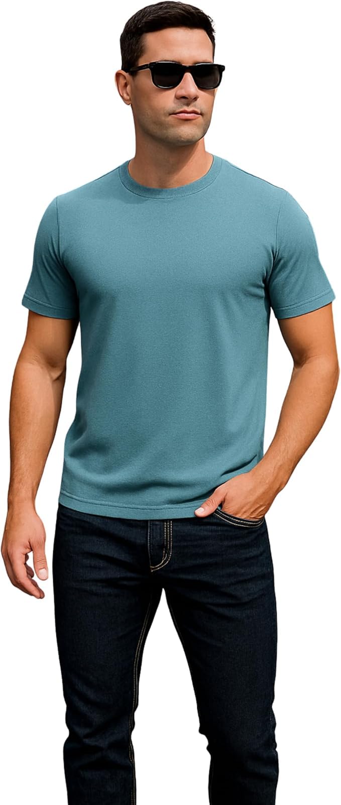 Men's Cotton Spandex T-Shirt, Athletic Fit, Premium Soft Fabric