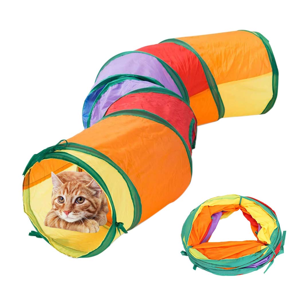 Cat Tunnel for Indoor Cats, Pet Play Tunnel and Tube Toy, Cat Collapsible Interactive S-Tunnel for Kitten Rabbit Puppy Ferret