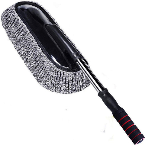 Auto Duster, Car Wash Brush, Multi-Purpose Microfibre Wash Brush, Vehicle Interior and Exterior Cleaning Kit with Extendable Handle for Car, Bike, Motorhome, Boat or House - Grey