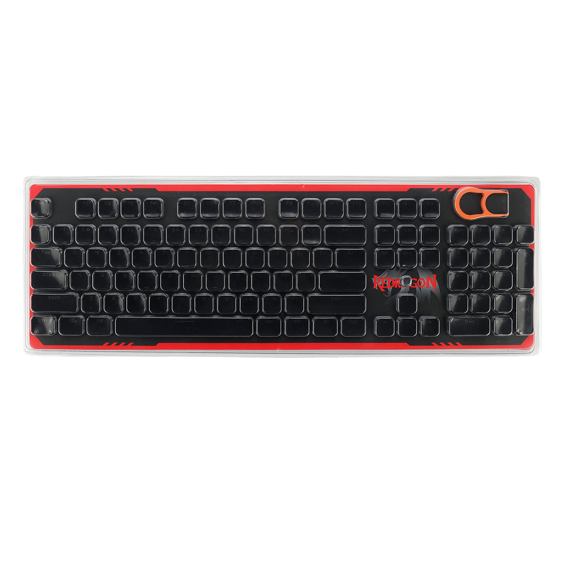 Redragon A107 Full Black Keycap Set, 107 Keys ANSI Layout, PBT Double-Shot Low-Profile Keycaps, Compatible with Cherry MX, Outemu, Gateron, Kailh Switches