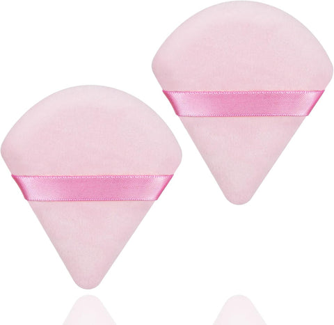 2-Piece Triangular Powder Sponge for Makeup Foundation & Blush – Soft Face Makeup Sponges for Loose Powder, Multi-Color