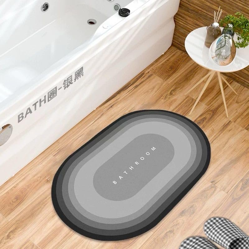Bath Mat Leather Super Absorbent Quick Dry Bath Mat Eco Friendly Non Slip Door Mat 60cm*40cm (Shape 18)