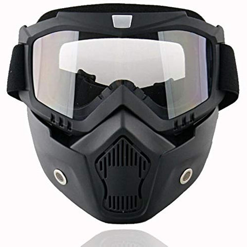 Generic Face and Neck Protection Mask Against Dust and Wind for Motorcycles and Bicycles with Transparent Glasses