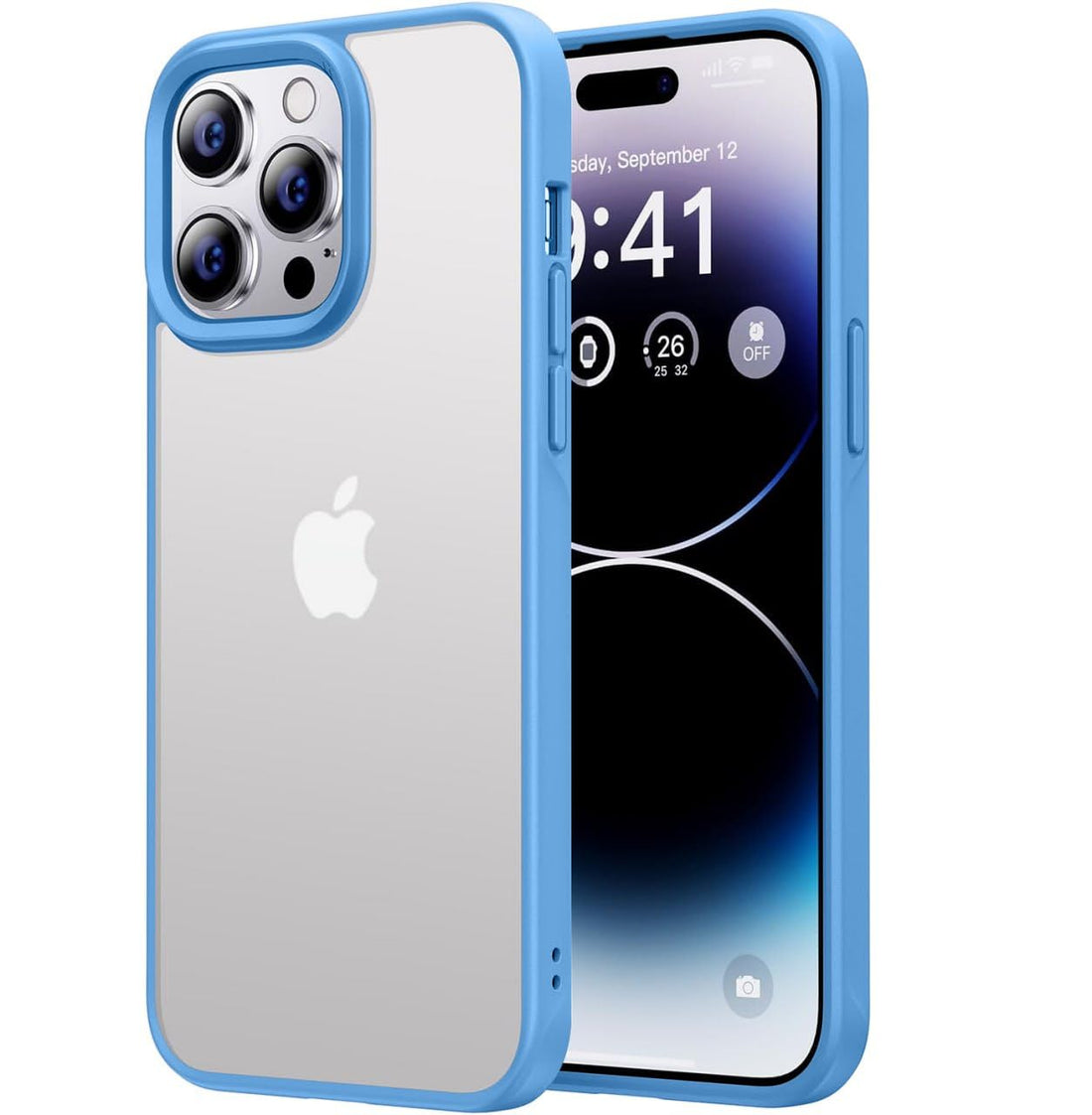 Next store Compatible with iPhone 13 Pro Max Clear Case Shockproof PC Soft Silicone [Anti-Yellowing] TPU Bumper Protective Cover (Sky Blue)