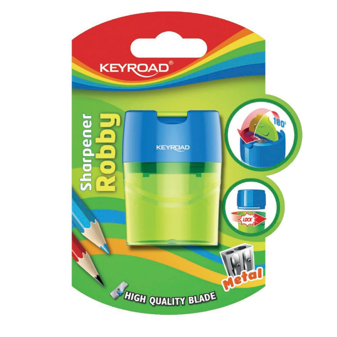 Keyroad sharpener robby - 2 holes - bl kr971264 -multicolor