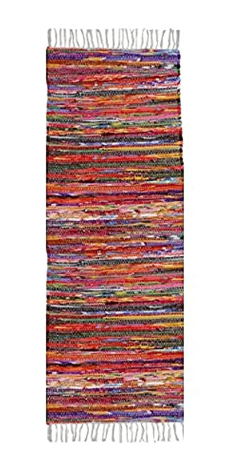 Natural Egyptian Hand Made Cotton Carpet Set Of 4 Pieces, 70x200 cm recycle material colorful rag rug KIRGRE07204