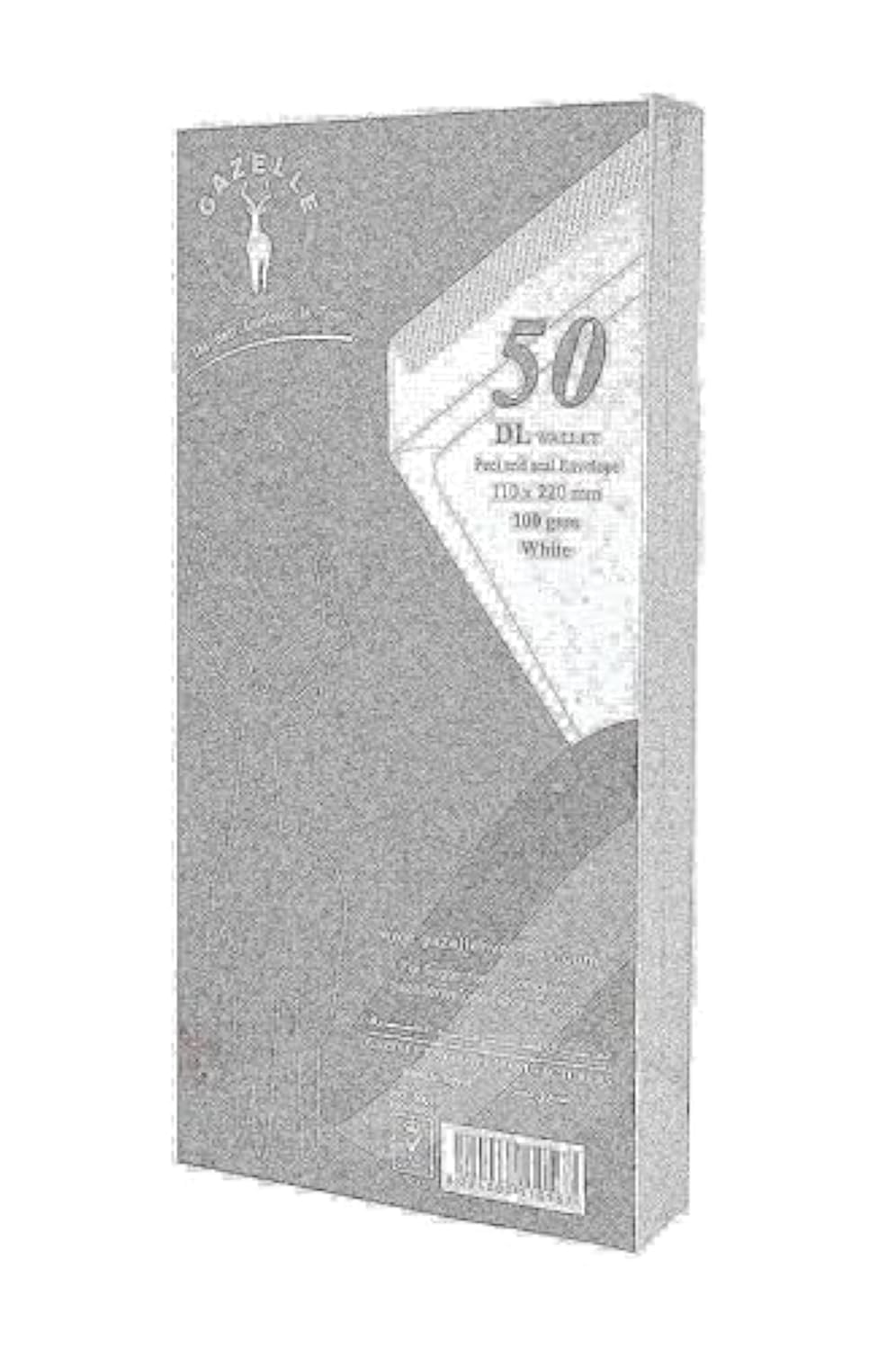 Gazelle Pack of 50 Pieces Envelopes - White
