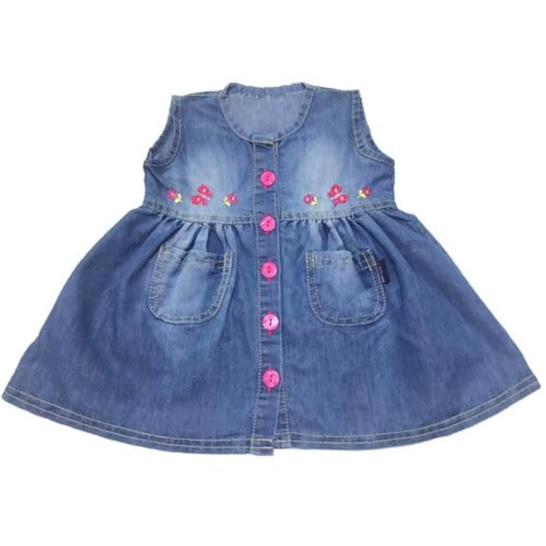 Baby Girl Jeans Dress Cut Sleeves