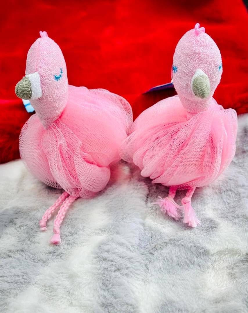 "Flamingo Bath Loofah: Soft & Beautiful That Cuddles Your Body" - Generic