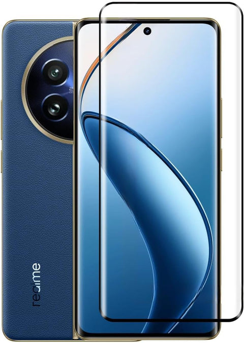 ARROWS Screen Protector for Realme 12 Pro, 3D Curved Tempered Glass, 9H Hardness, HD Clear, Full Coverage, Fingerprint Unlock Support, Case Friendly, Bubble-Free Installation
