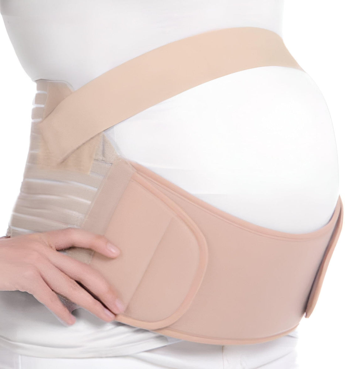 Support Belt for Moms - Essential 4 in 1 Maternity Wrap for Easing Back and Pelvic Pain, Ideal for Labor & Postpartum Relief (M-XXL) (Beige)