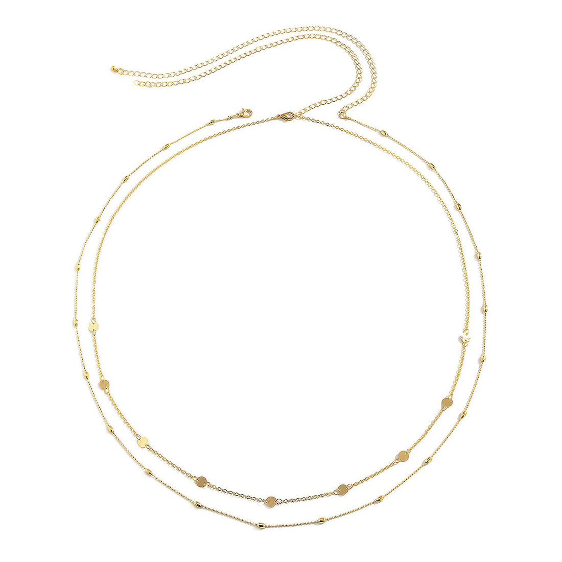 Belly Chain Belt Jewelry Set for Women 2pcs Sexy Gold Waist Chain Adjustable Rave Accessories Body Chains Charms Waist Beads for Girls Waist Jewelry Link Belts