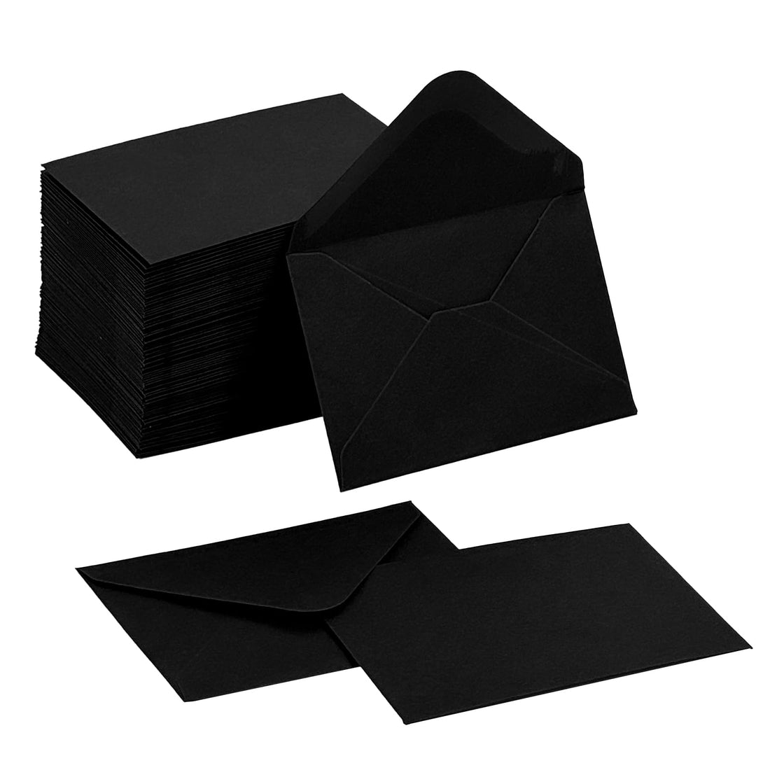 100 Pack Gift Card Envelopes 4 x 2.75" Mini Envelopes 120GSM Small Paper Business Gift Card Sleeves Bulk,Tiny Little Greeting Card Envelope Pockets for Invitation (Black)