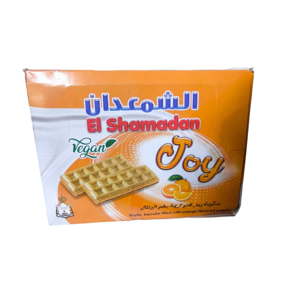 El Shamadan Joy Biscuit Wafer Filled With Flavored Orange Cream Set Of 12 vegan