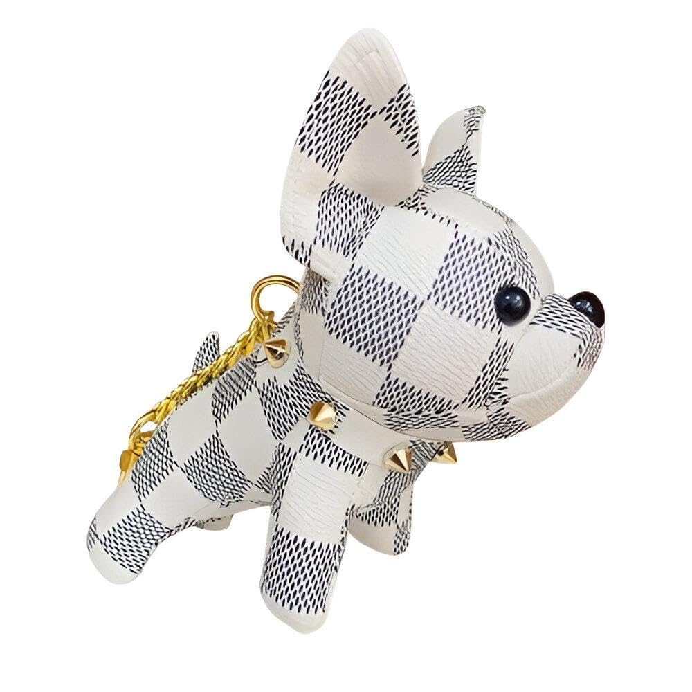 Creative Keychain - Dog key made of beautiful faux leather, French bulldog PU leather, cute animal key charm, family-friendly gift partner