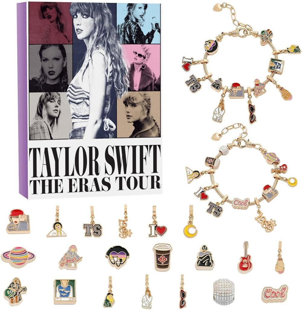 GQ 2024 Taylor Xmas Advent Calendar Bracelets, 24 Days Xmas Advent Calendar Countdown Calendar for Music Lovers,Fans,Teens and Friends-TS DIY Bracelets Kit Vacation Gifts Idea Bracelets