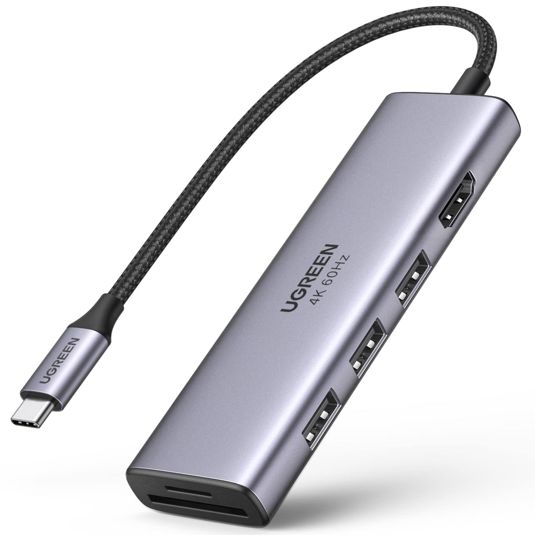 UGREEN 6-in-1 USB C Hub HDMI Adapter 4K 60Hz Type C to HDMI Converter, SD TF Card Reader, 3 USB 3.0 Ports Compatible for MacBook Air/Pro 2023 M1 M2, iPad Pro,iPad Air 4, iPad mini 6, Galaxy S23U, etc
