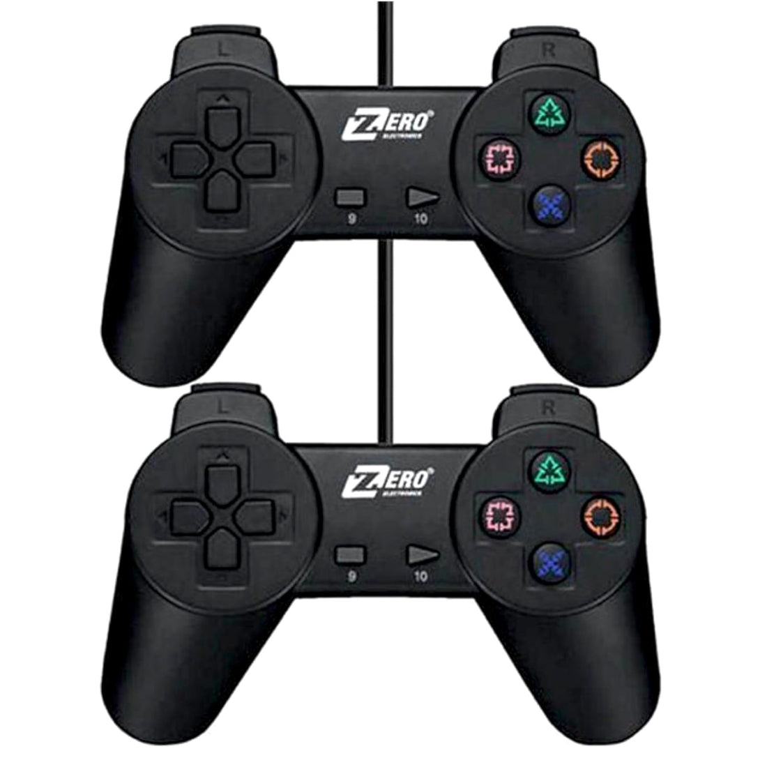 Pair GamePad Dual Gamming Joystick Controller PC/Play & Lap, Laptop Twis Gamepad With USB 1.56M cable wired compatible with Windows - Black (ZERO, ZR-3001)