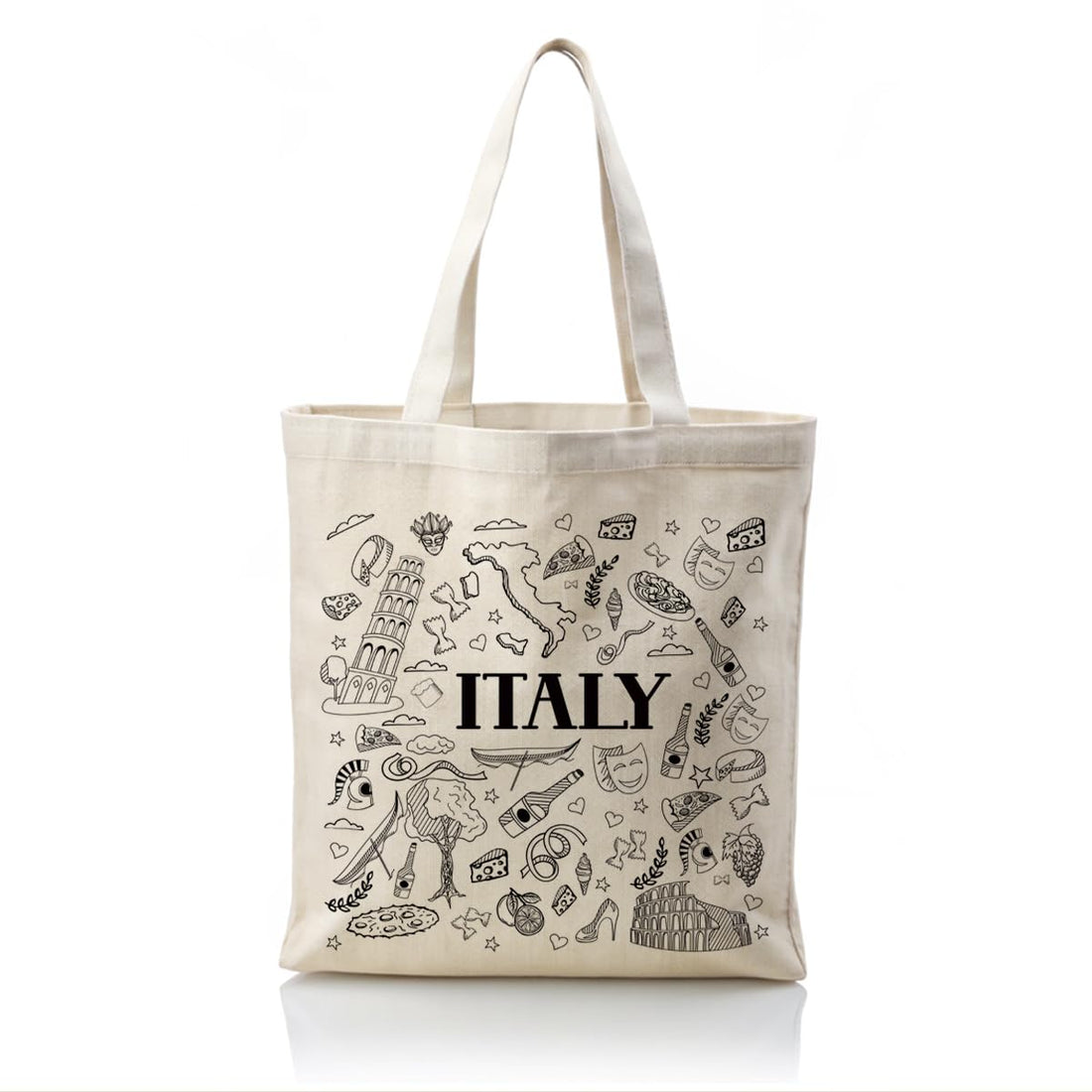 Canvas Tote Bag, Canvas Handbag Aesthetic For Women, Reusable Tote Bag, Italy Travel Souvenir Gifts, Birthday Friendship Gifts For Women, Leisure Vacation, Work