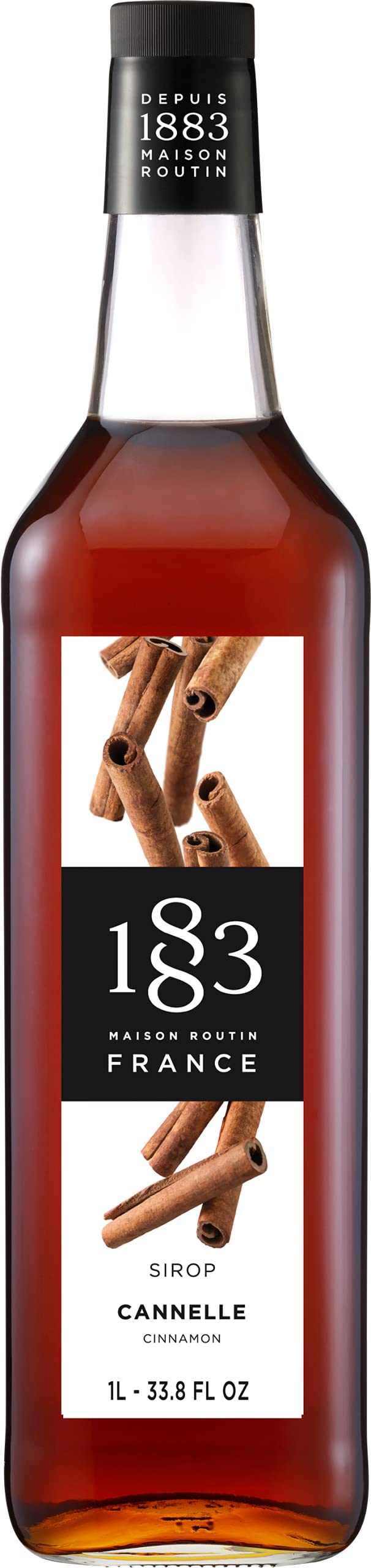 1883 MAISON ROUTIN FRANCE, Cinnamon Syrup, Glass Bottle, 1 Liter, Made in France