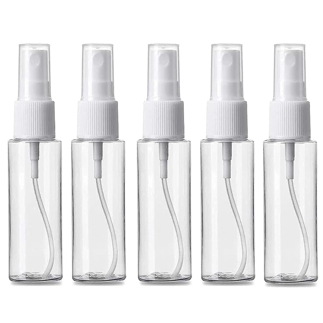 Fine Mist Spray Bottle Set (5 Pack), 120ml Refillable Cosmetic Containers, Empty Plastic Spray Bottles Small Clear