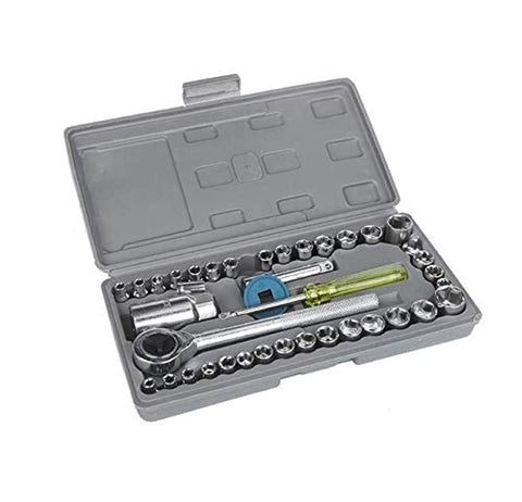 Socket Sleeve Wrench Combination Set Motorcycle Vehicle Repair Tool Kit (40 Pieces)