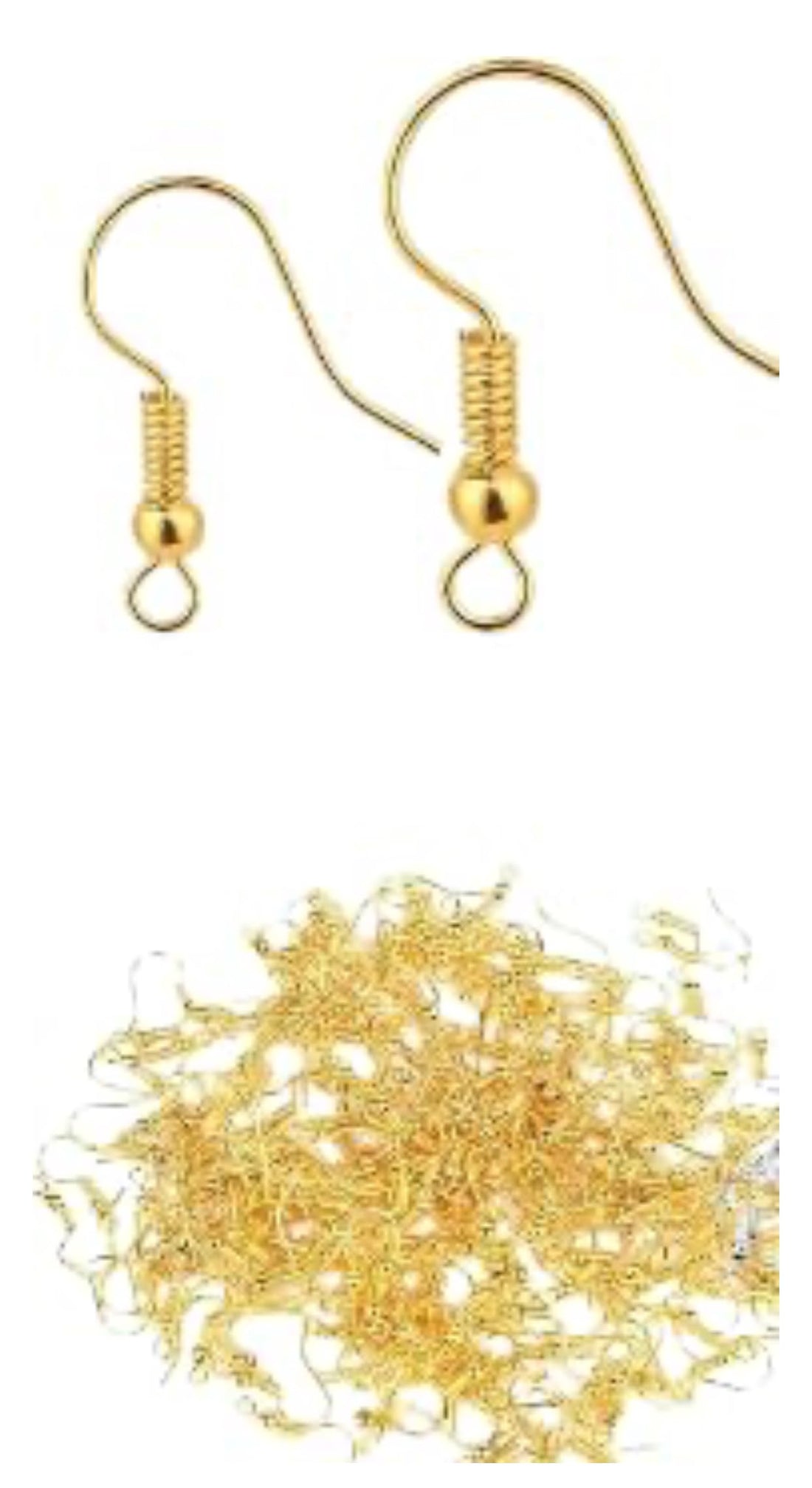 Gold Ear Rings with Balls and Metal Hoops, Fashion Design 20 Pieces