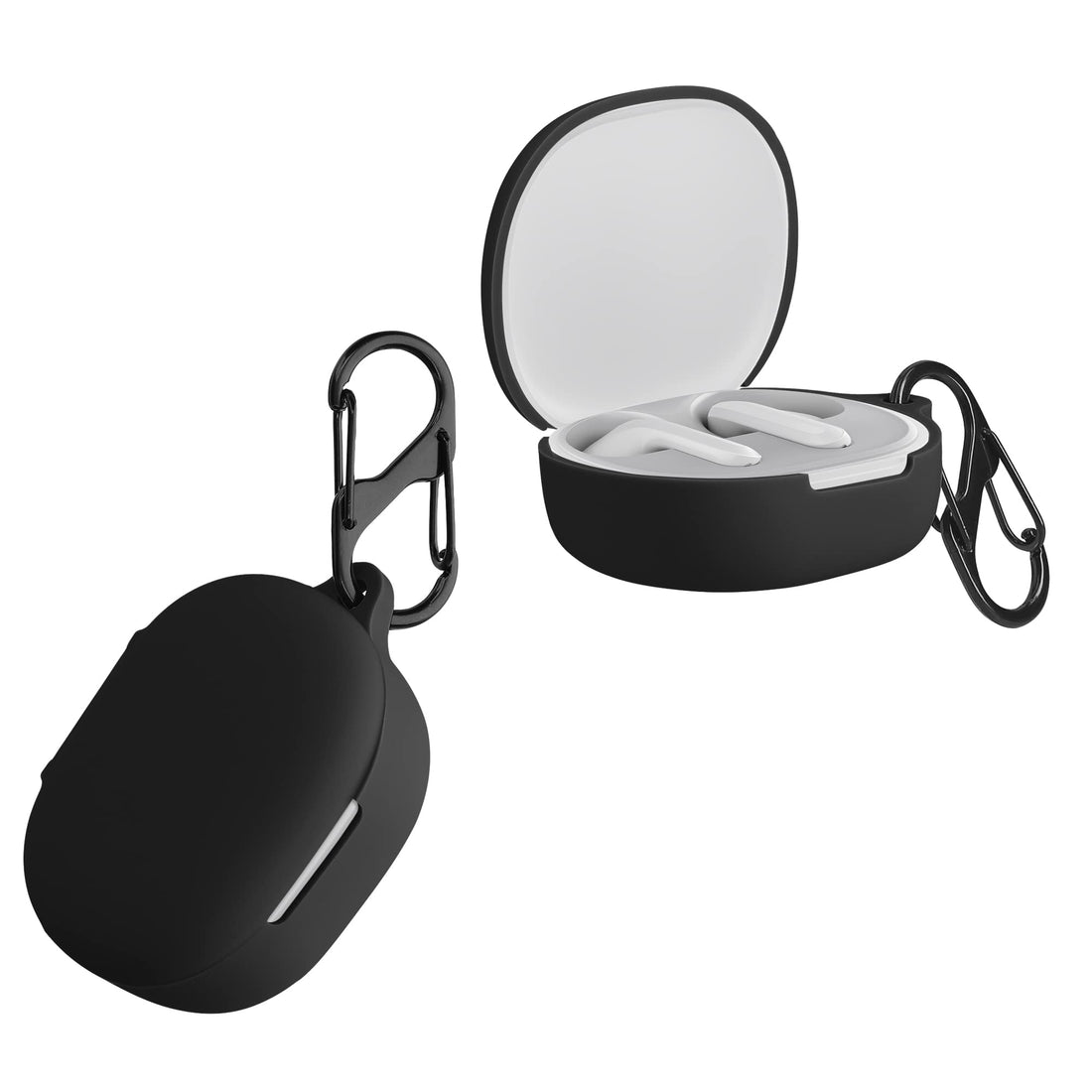 Earbuds Case Cover for Xiaomi Redmi Buds 4 Lite – Soft Silicone with Keychain Loop and Scratch Resistance – Black