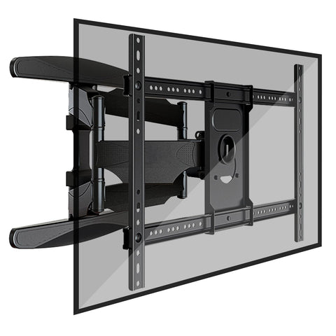 TV Wall Bracket for 55-85 inch Screens, Rotary/Tilt TV Base with Articulated Double Arms, TV Wall Mount for LED Screen/4K TV, Max Vesa 600x400 mm, Supports up to 68.2 kg