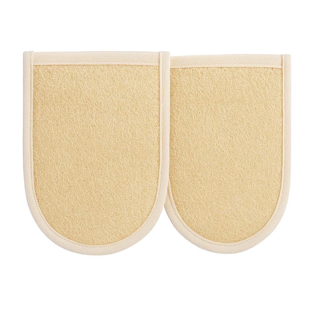 Treprof TRE-5144 Natural Oval Glove Double-Faced Massage Loofah for Bath, Spa, and Shower – Blue – Pack of 2