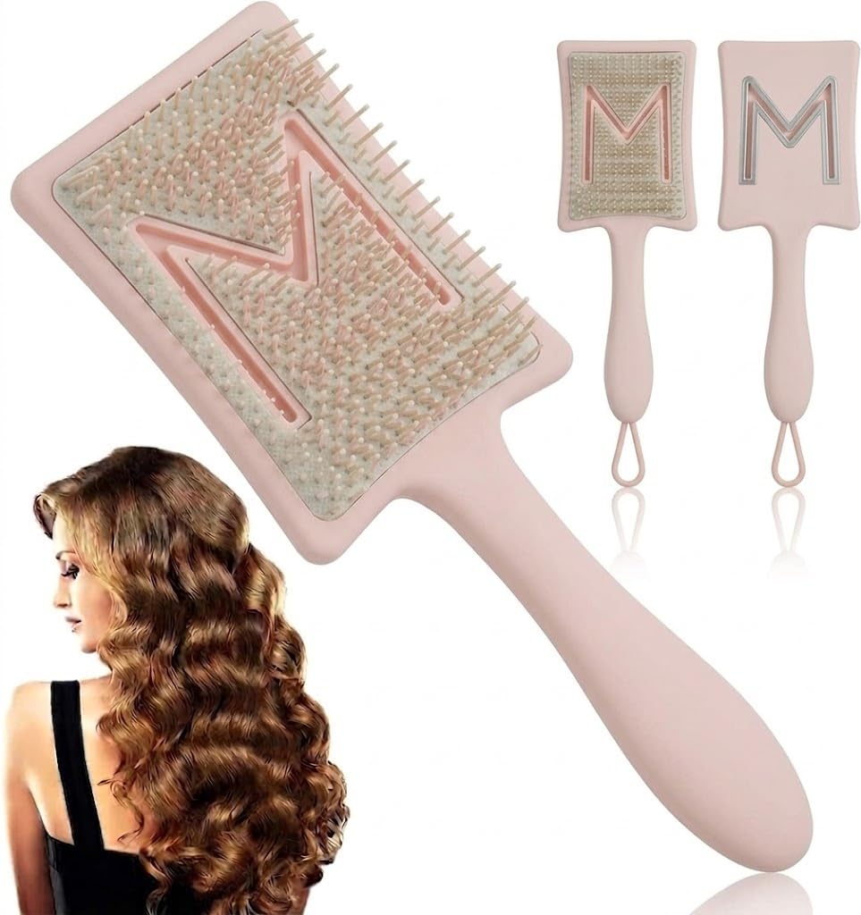 BIG Hair Brush for Curly Hair, Curl Defining Brush, Curl Define Styling Brush, Defined Curls Detangling and Styling Hairbrush to Reduce Pulling and Curl Separation 1pc -multicolor