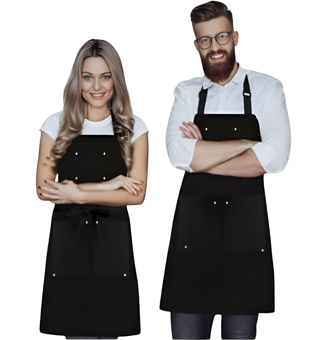 Professional Waterproof Kitchen Apron - Stylish Unisex Design - 3 Functional Front Utility Pockets - Adjustable Neck Strap Fits All Sizes - Perfect for Cooking, BBQ.