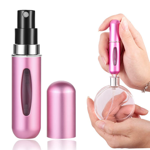 Wendergo Perfume Atomiser Refillable Perfume Bottle 5ML Mini Perfume Spray Bottle Portable Empty Travel Bottle for Handbag Purse Pocket Luggage (Pink)