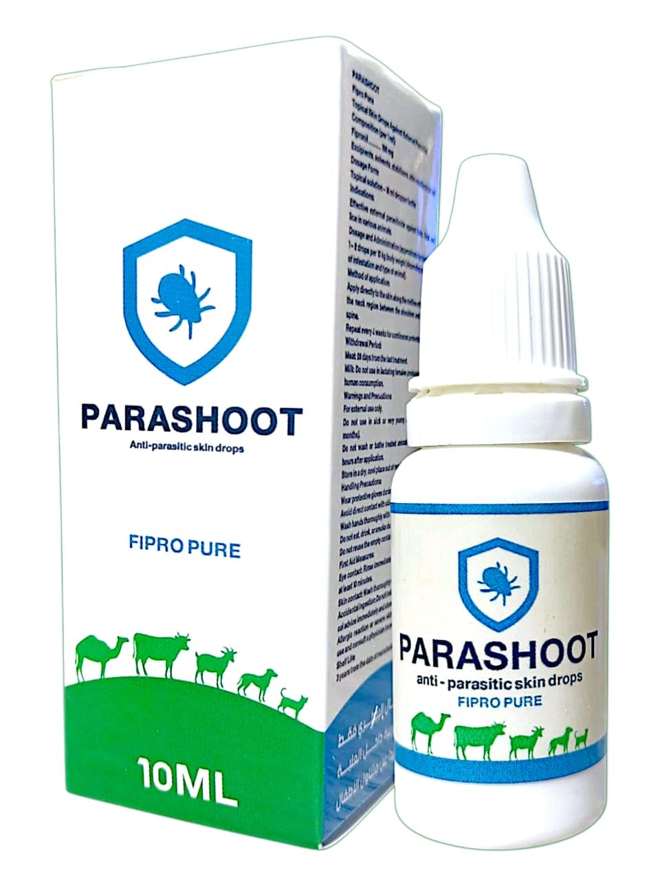PARASHOOT Anti-Parasitic Drops for Animals Skin Care Repellent Insects Like Ticks, Fleas and Lice