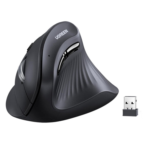 UGREEN Ergonomic Vertical Mouse, 2.4GHz Wireless or Bluetooth 5.0, 1000/1600/2000/4000DPI, 5 Buttons, Connects Up to 3 Mac/PC Computers, 57° Ergonomic Angle, Windows, MacOS, Linux, Chrome OS, Android