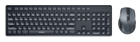 UGREEN Wireless Keyboard and Mouse Combo,2.4GHz Ergonomic Keyboard Mouse, Compact Silent Cordless Full Size Computer Keyboard, Mouse 5 DPI Levels up to 4000, for Computer, Laptop (Arabic)