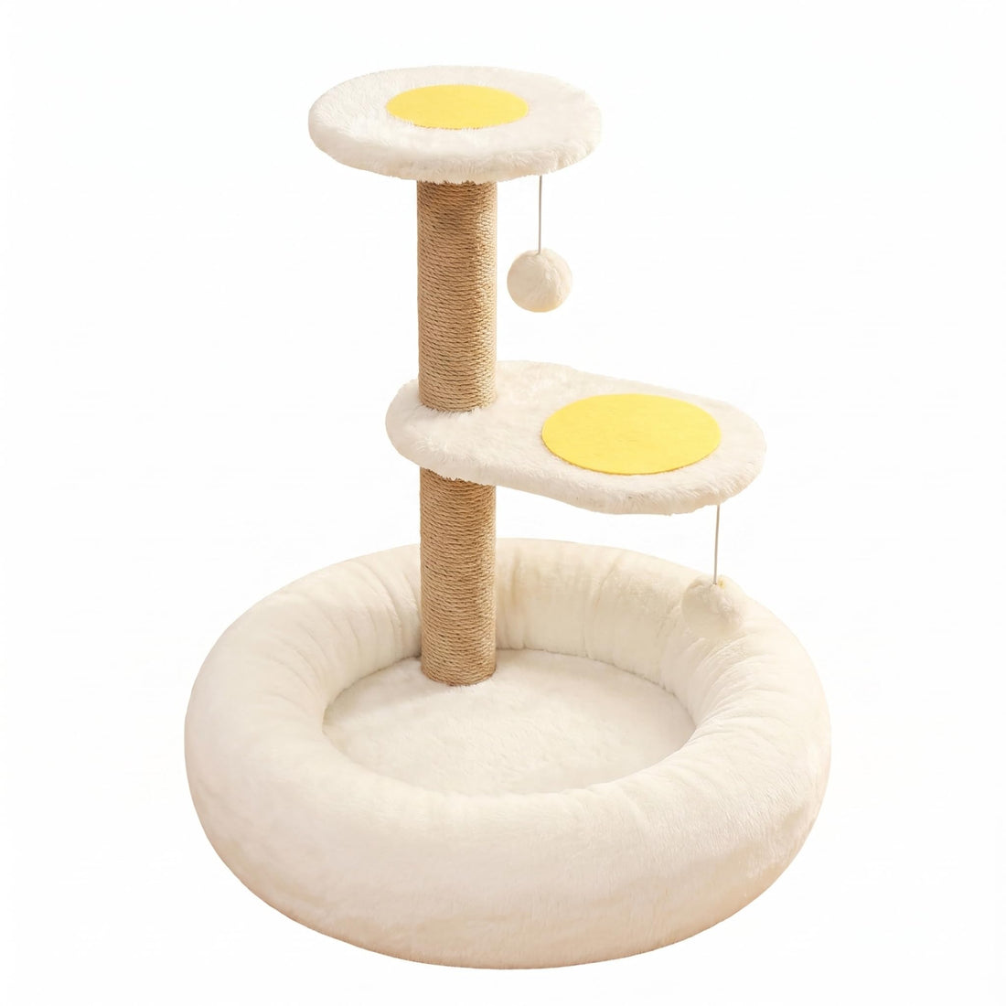 PANDZA Cat Tree Tower, Cat Scratching Post with Bed, Small Cat Tree for Kittens,Cat Scratch Post with Egg-Shaped Soft Perch
