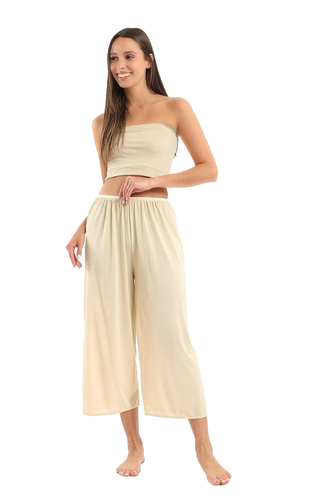 Carina Wide Leg Elastic Waist Pants Liner Slip for Women