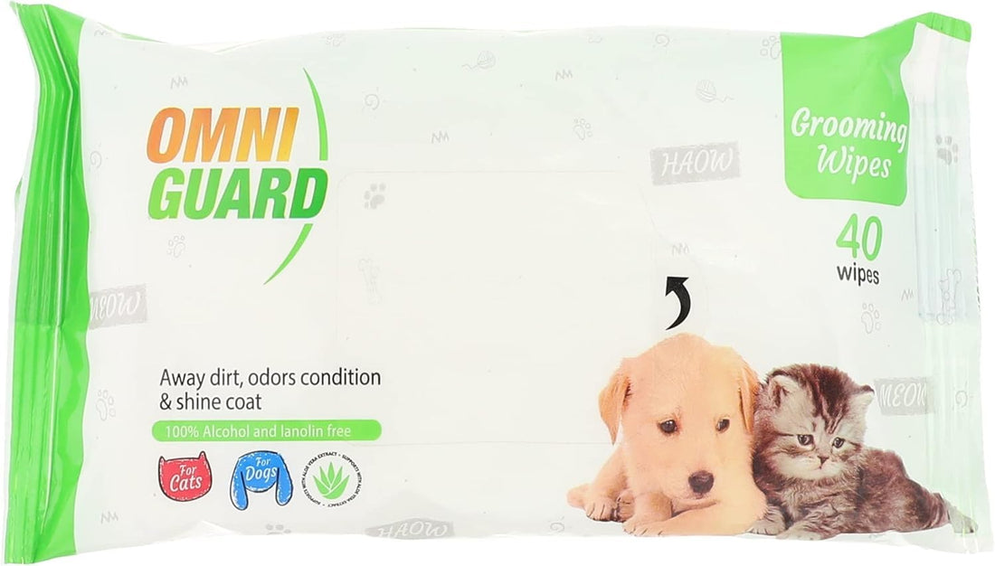Omni Guard Cats & Dogs Anti Parasitic Wipes - 40 PCS Control and Treatment flea & ticks